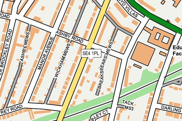 SE4 1PL map - OS OpenMap – Local (Ordnance Survey)