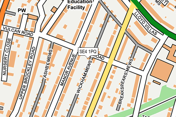 SE4 1PQ map - OS OpenMap – Local (Ordnance Survey)