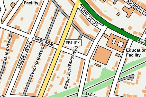 SE4 1PX map - OS OpenMap – Local (Ordnance Survey)
