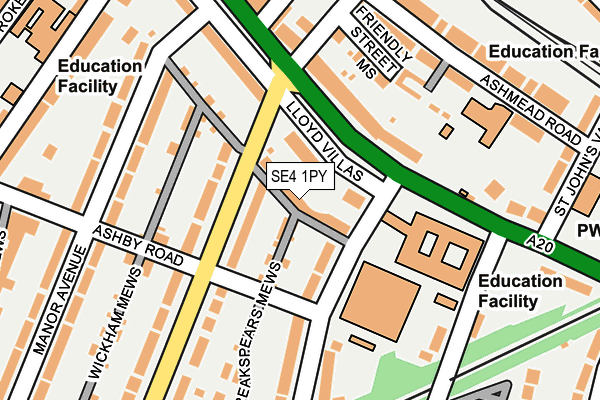 SE4 1PY map - OS OpenMap – Local (Ordnance Survey)