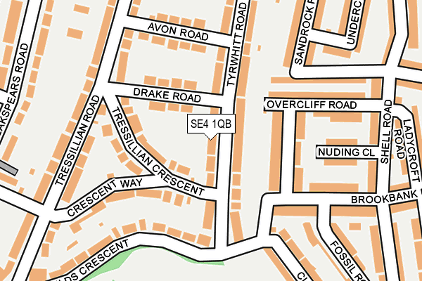 SE4 1QB map - OS OpenMap – Local (Ordnance Survey)