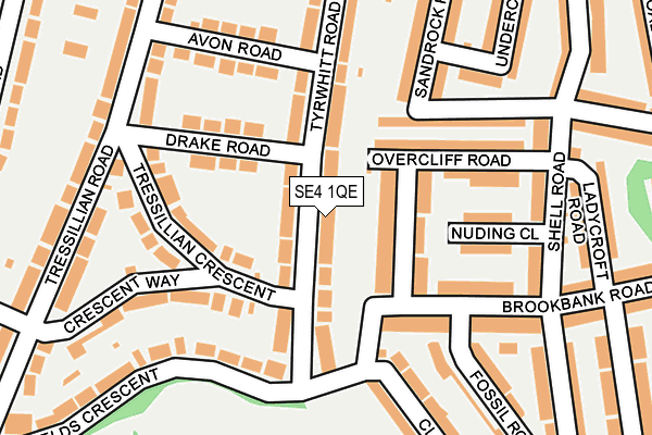 SE4 1QE map - OS OpenMap – Local (Ordnance Survey)