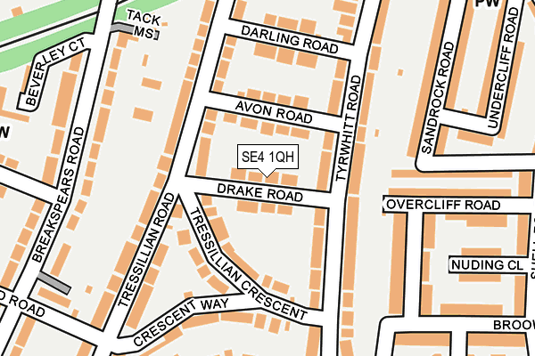 SE4 1QH map - OS OpenMap – Local (Ordnance Survey)