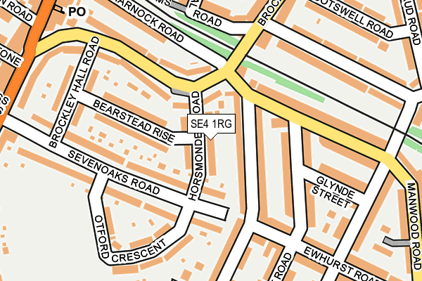 SE4 1RG map - OS OpenMap – Local (Ordnance Survey)