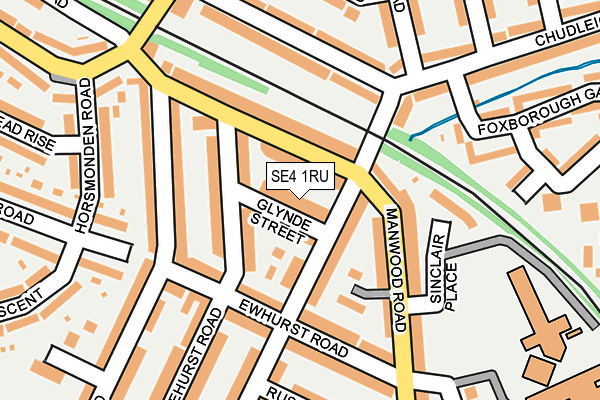 SE4 1RU map - OS OpenMap – Local (Ordnance Survey)