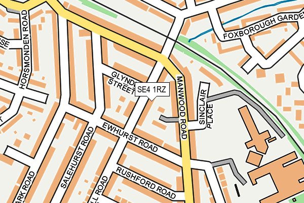 SE4 1RZ map - OS OpenMap – Local (Ordnance Survey)