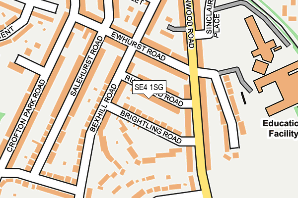 SE4 1SG map - OS OpenMap – Local (Ordnance Survey)