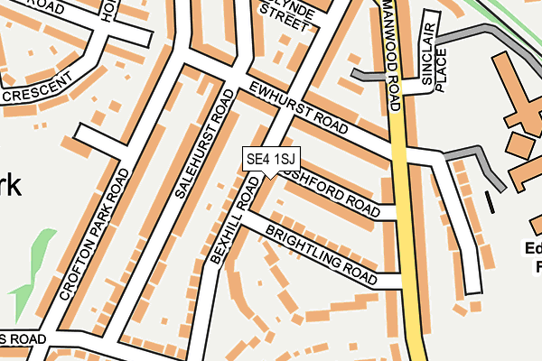 SE4 1SJ map - OS OpenMap – Local (Ordnance Survey)