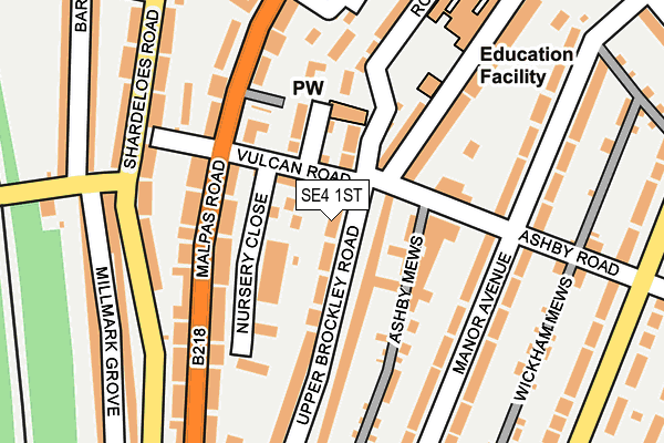 SE4 1ST map - OS OpenMap – Local (Ordnance Survey)