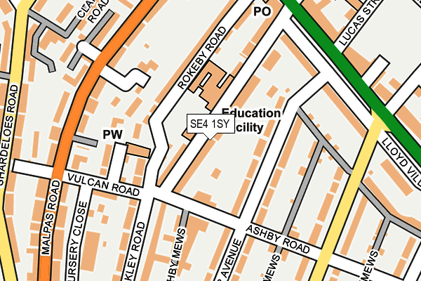 SE4 1SY map - OS OpenMap – Local (Ordnance Survey)