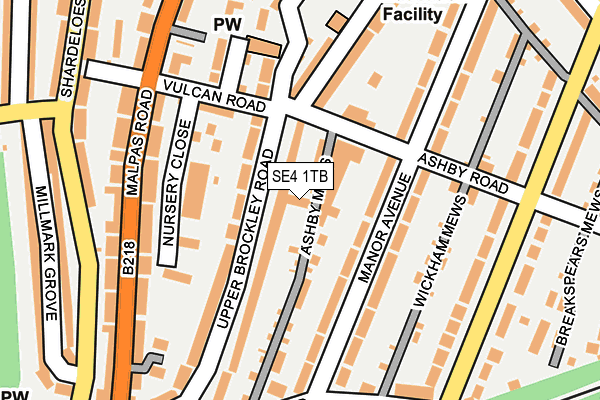 SE4 1TB map - OS OpenMap – Local (Ordnance Survey)