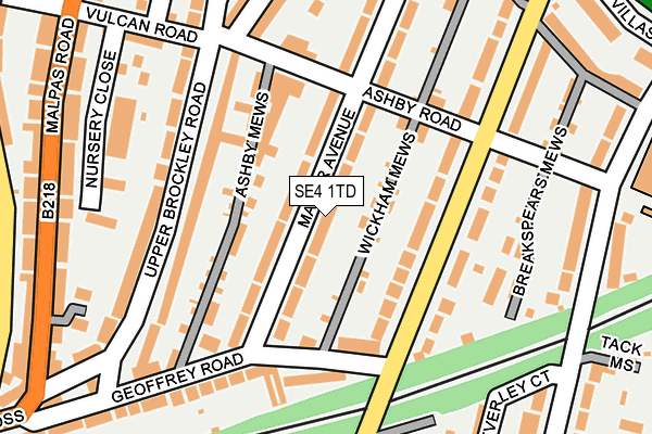 SE4 1TD map - OS OpenMap – Local (Ordnance Survey)