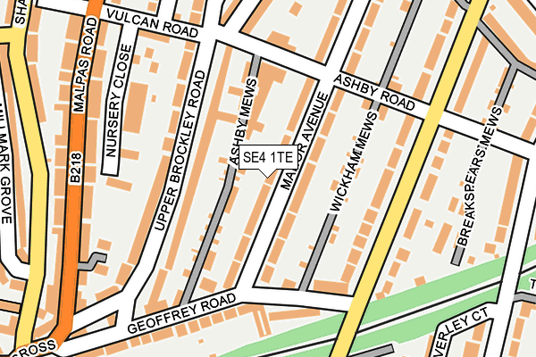 SE4 1TE map - OS OpenMap – Local (Ordnance Survey)
