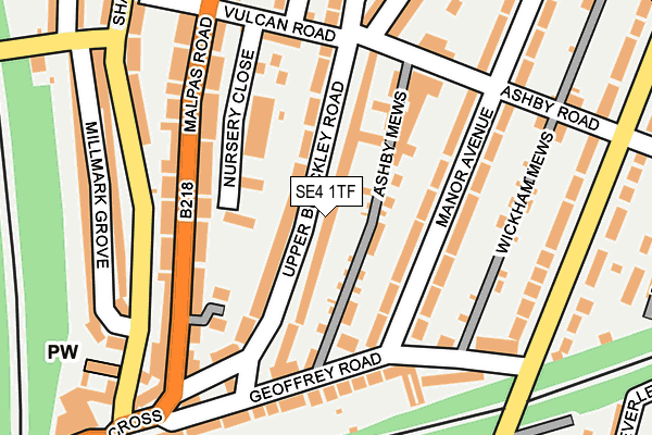 SE4 1TF map - OS OpenMap – Local (Ordnance Survey)