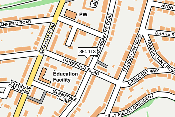 SE4 1TS map - OS OpenMap – Local (Ordnance Survey)