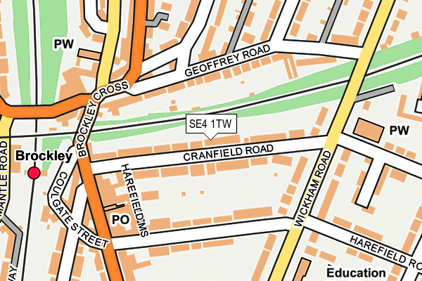 SE4 1TW map - OS OpenMap – Local (Ordnance Survey)