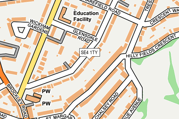 SE4 1TY map - OS OpenMap – Local (Ordnance Survey)