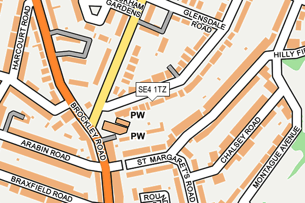 SE4 1TZ map - OS OpenMap – Local (Ordnance Survey)