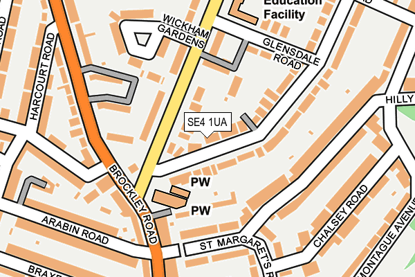 SE4 1UA map - OS OpenMap – Local (Ordnance Survey)