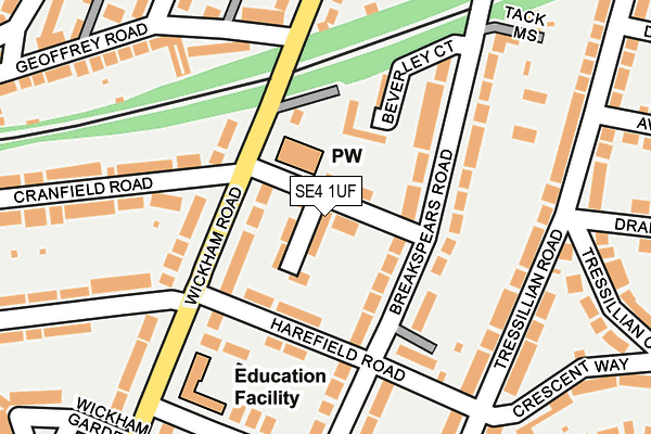 SE4 1UF map - OS OpenMap – Local (Ordnance Survey)