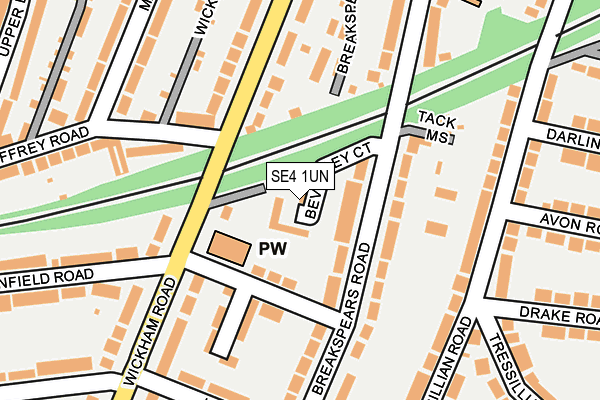SE4 1UN map - OS OpenMap – Local (Ordnance Survey)
