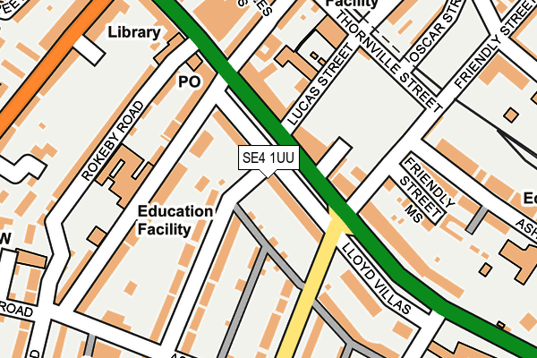 SE4 1UU map - OS OpenMap – Local (Ordnance Survey)