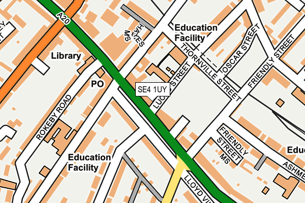 SE4 1UY map - OS OpenMap – Local (Ordnance Survey)