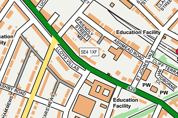 SE4 1XF map - OS OpenMap – Local (Ordnance Survey)