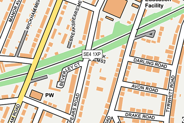 SE4 1XP map - OS OpenMap – Local (Ordnance Survey)