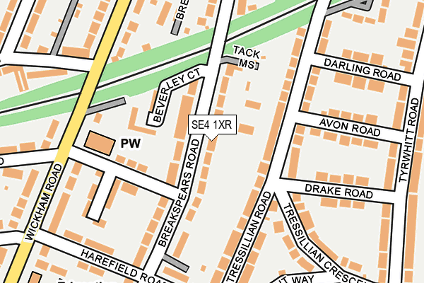 SE4 1XR map - OS OpenMap – Local (Ordnance Survey)