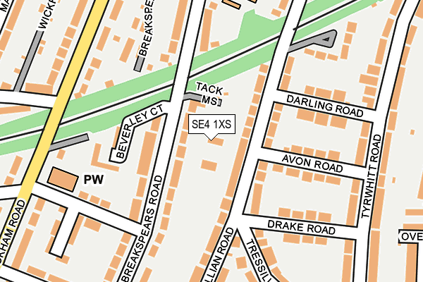 SE4 1XS map - OS OpenMap – Local (Ordnance Survey)