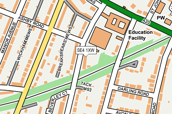 SE4 1XW map - OS OpenMap – Local (Ordnance Survey)