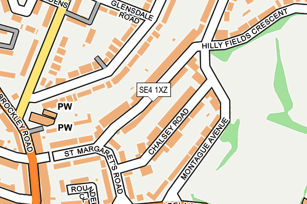 SE4 1XZ map - OS OpenMap – Local (Ordnance Survey)