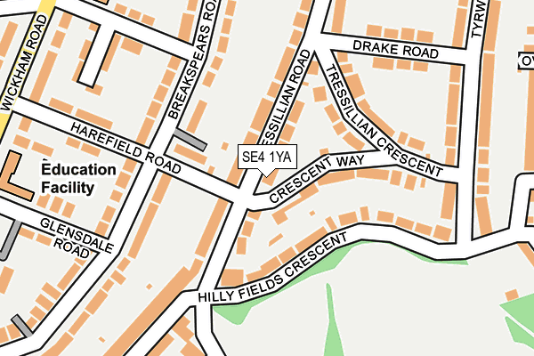SE4 1YA map - OS OpenMap – Local (Ordnance Survey)