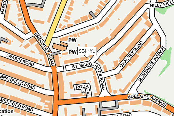 SE4 1YL map - OS OpenMap – Local (Ordnance Survey)