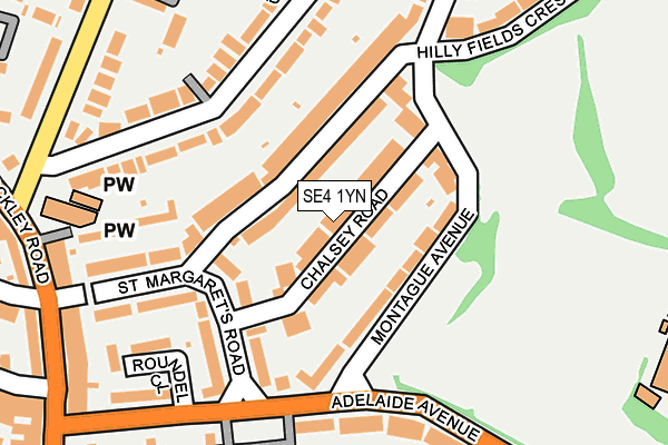 SE4 1YN map - OS OpenMap – Local (Ordnance Survey)