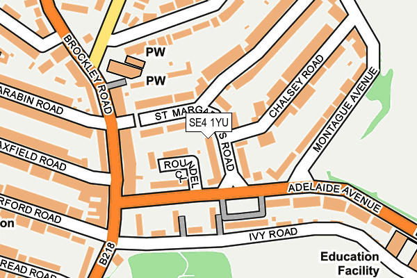 SE4 1YU map - OS OpenMap – Local (Ordnance Survey)