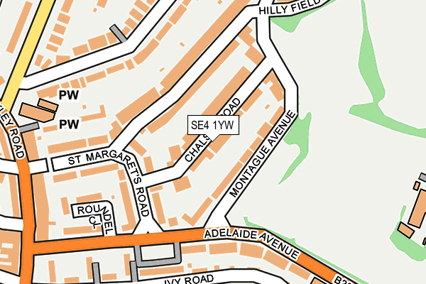 SE4 1YW map - OS OpenMap – Local (Ordnance Survey)