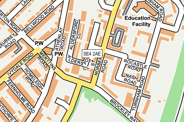 SE4 2AE map - OS OpenMap – Local (Ordnance Survey)