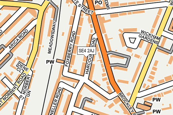 SE4 2AJ map - OS OpenMap – Local (Ordnance Survey)