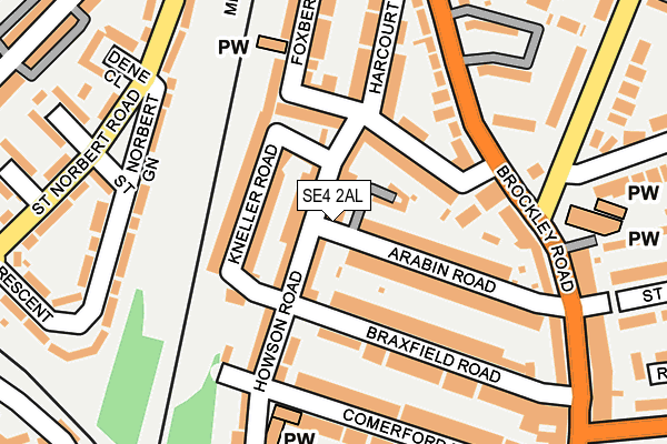 SE4 2AL map - OS OpenMap – Local (Ordnance Survey)