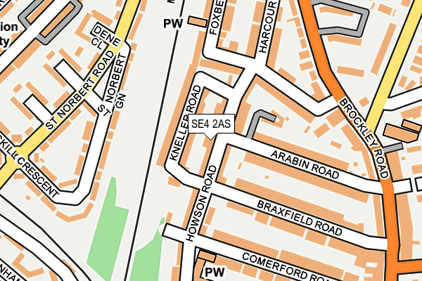 SE4 2AS map - OS OpenMap – Local (Ordnance Survey)