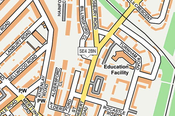 SE4 2BN map - OS OpenMap – Local (Ordnance Survey)