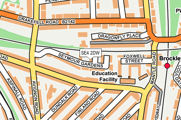 SE4 2DW map - OS OpenMap – Local (Ordnance Survey)