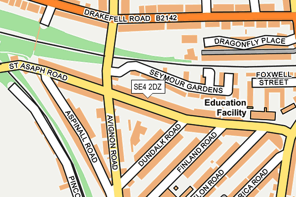 SE4 2DZ map - OS OpenMap – Local (Ordnance Survey)