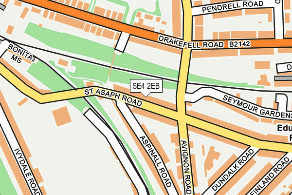 SE4 2EB map - OS OpenMap – Local (Ordnance Survey)