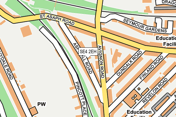 SE4 2EH map - OS OpenMap – Local (Ordnance Survey)