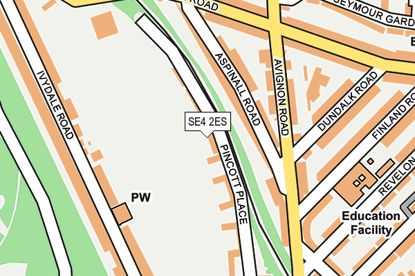 SE4 2ES map - OS OpenMap – Local (Ordnance Survey)