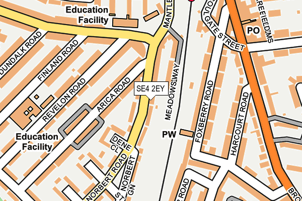 SE4 2EY map - OS OpenMap – Local (Ordnance Survey)