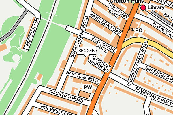 SE4 2FB map - OS OpenMap – Local (Ordnance Survey)